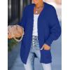 imageZESICA Womens Fall Winter Popcorn Long Sleeve Open Front Chunky Knit Oversized Cardigan Sweater CoatRoyal Blue