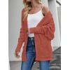 imageZESICA Womens Fall Winter Popcorn Long Sleeve Open Front Chunky Knit Oversized Cardigan Sweater CoatTea Rose
