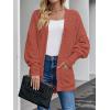 imageZESICA Womens Fall Winter Popcorn Long Sleeve Open Front Chunky Knit Oversized Cardigan Sweater CoatTea Rose