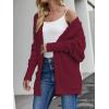 imageZESICA Womens Fall Winter Popcorn Long Sleeve Open Front Chunky Knit Oversized Cardigan Sweater CoatWine