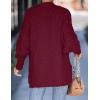 imageZESICA Womens Fall Winter Popcorn Long Sleeve Open Front Chunky Knit Oversized Cardigan Sweater CoatWine