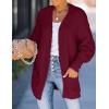imageZESICA Womens Fall Winter Popcorn Long Sleeve Open Front Chunky Knit Oversized Cardigan Sweater CoatWine