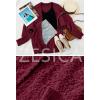 imageZESICA Womens Fall Winter Popcorn Long Sleeve Open Front Chunky Knit Oversized Cardigan Sweater CoatWine