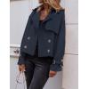 imageZESICA Womens Long Sleeve Crop Trench Coat Lapel Double Breasted Loose Casual Jacket with PocketsDarkblue