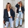 imageZESICA Womens Long Sleeve Crop Trench Coat Lapel Double Breasted Loose Casual Jacket with PocketsDarkblue