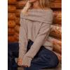 imageZESICA Womens Off The Shoulder Fall Sweaters Oversized Long Sleeve Pullover Tops 2025 Fashion Outfit ClothesApricot