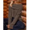 imageZESICA Womens Off The Shoulder Fall Sweaters Oversized Long Sleeve Pullover Tops 2025 Fashion Outfit ClothesCoffee