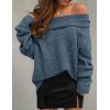imageZESICA Womens Off The Shoulder Fall Sweaters Oversized Long Sleeve Pullover Tops 2025 Fashion Outfit ClothesDarkblue