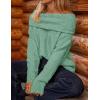 imageZESICA Womens Off The Shoulder Fall Sweaters Oversized Long Sleeve Pullover Tops 2025 Fashion Outfit ClothesGreen