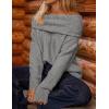 imageZESICA Womens Off The Shoulder Fall Sweaters Oversized Long Sleeve Pullover Tops 2025 Fashion Outfit ClothesGrey