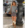 imageZESICA Womens Off The Shoulder Fall Sweaters Oversized Long Sleeve Pullover Tops 2025 Fashion Outfit ClothesGrey