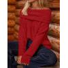 imageZESICA Womens Off The Shoulder Fall Sweaters Oversized Long Sleeve Pullover Tops 2025 Fashion Outfit ClothesRed