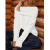 imageZESICA Womens Off The Shoulder Fall Sweaters Oversized Long Sleeve Pullover Tops 2025 Fashion Outfit ClothesWhite