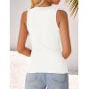 imageZESICA Womens Summer Sleeveless Tank Tops Ribbed High Neck Racerback Slim Fitted Color Block Casual ShirtsCream