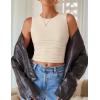 imageZESICA Womens Summer Tank Tops 2025 Sleeveless Crewneck Knit Slim Fitted Side Ruched Casual Basic ShirtApricot