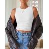 imageZESICA Womens Summer Tank Tops 2025 Sleeveless Crewneck Knit Slim Fitted Side Ruched Casual Basic ShirtWhite