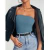 imageZESICA Womens Tube Top 2025 Summer Going Out Strapless Backless Ruched Trendy Tops Asymmetrical Bandeau OutfitsDustyblue