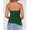 imageZESICA Womens Tube Top 2025 Summer Going Out Strapless Backless Ruched Trendy Tops Asymmetrical Bandeau OutfitsForestgreen