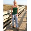 imageZESICA Womens Tube Top 2025 Summer Going Out Strapless Backless Ruched Trendy Tops Asymmetrical Bandeau OutfitsForestgreen