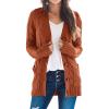 imageZESICA Womens Cardigan Sweaters Fall Button Down Open Front Cable Knit Casual Trendy Winter Clothing OuterwearRust