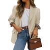 imageZESICA Womens Fall Business Casual Blazers 2025 Long Sleeve Lapel Open Front Button Work Blazer Jackets with PocketsApricot