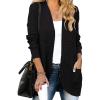 imageZESICA Womens Fall Winter Long Sleeve Open Front Casual Lightweight Soft Knit Cardigan Sweater OuterwearBlack