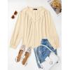 imageZESICA Long Puff Sleeve Babydoll Tops for Women Lace Crochet Button Down Boho Victorian Shirts Dressy Casual BlousesApricot