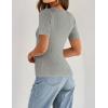 imageZESICA Womens 2025 Short Sleeve Square Neck T Shirts Slim Fitted Summer Ribbed Knit Basic Casual Tee TopsGrey