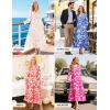 imageZESICA Womens Fall Long Sleeve Floral Boho Dress 2025 Casual V Neck ALine Flowy Wedding Guest Maxi DressesApricot