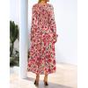 imageZESICA Womens Fall Long Sleeve Floral Boho Dress 2025 Casual V Neck ALine Flowy Wedding Guest Maxi DressesVintage Pink