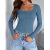 imageZESICA Womens Long Sleeve Button Ribbed Shirts Spring Scoop Neck Casual Henly TopsDustyblue