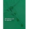 imageZESICA Womens Long Sleeve Button Ribbed Shirts Spring Scoop Neck Casual Henly TopsGreen