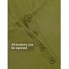 imageZESICA Womens Long Sleeve Button Ribbed Shirts Spring Scoop Neck Casual Henly TopsOlive