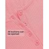 imageZESICA Womens Long Sleeve Button Ribbed Shirts Spring Scoop Neck Casual Henly TopsPink