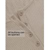 imageZESICA Womens Long Sleeve Button Ribbed Shirts Spring Scoop Neck Casual Henly TopsSand