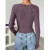 imageZESICA Womens Long Sleeve Crop Tops Square Neck Slim Fitted Shirts Casual Basic Tees 2025 Fall Trendy ClothesPurple