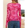 imageZESICA Womens Long Sleeve Floral Shirts V Neck Going Out Ruffle Tops Blouses 2025 Fall Fashion Clothes OutfitsPink
