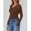 imageZESICA Womens Long Sleeve Floral Tops Cowl Neck Slim Fit Going Out Shirts 2025 Fall Fashion Outfits ClothesCoffee