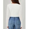 imageZESICA Womens Long Sleeve Floral Tops Cowl Neck Slim Fit Going Out Shirts 2025 Fall Fashion Outfits ClothesWhite