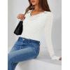 imageZESICA Womens Long Sleeve Floral Tops Cowl Neck Slim Fit Going Out Shirts 2025 Fall Fashion Outfits ClothesWhite
