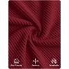 imageZESICA Womens Long Sleeve Lace V Neck Shirts 2025 Fall Fashion Slim Fit Tops Ribbed Knit Dressy Business Casual BlousesWine Red
