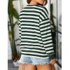 imageZESICA Womens Long Sleeve Striped Shirts Fall Crewneck Casual Loose Fit Tunic TopsGreen