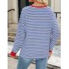 imageZESICA Womens Long Sleeve Striped Shirts Fall Crewneck Casual Loose Fit Tunic TopsRoyalblue
