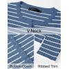 imageZESICA Womens Long Sleeve Striped Shirts V Neck Button Up Sweater Casual Loose Basic Tops Trendy Spring ClothesBlue