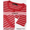 imageZESICA Womens Long Sleeve Striped Shirts V Neck Button Up Sweater Casual Loose Basic Tops Trendy Spring ClothesRed
