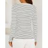 imageZESICA Womens Long Sleeve Striped Shirts V Neck Button Up Sweater Casual Loose Basic Tops Trendy Spring ClothesWhite