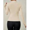 imageZESICA Womens Long Sleeve Tops Mock Neck Ruched Tight Shirts 2025 Fall Trendy OutfitsApricot