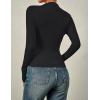imageZESICA Womens Long Sleeve Tops Mock Neck Ruched Tight Shirts 2025 Fall Trendy OutfitsBlack