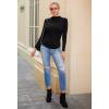 imageZESICA Womens Long Sleeve Tops Mock Neck Ruched Tight Shirts 2025 Fall Trendy OutfitsBlack