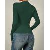imageZESICA Womens Long Sleeve Tops Mock Neck Ruched Tight Shirts 2025 Fall Trendy OutfitsDark Green